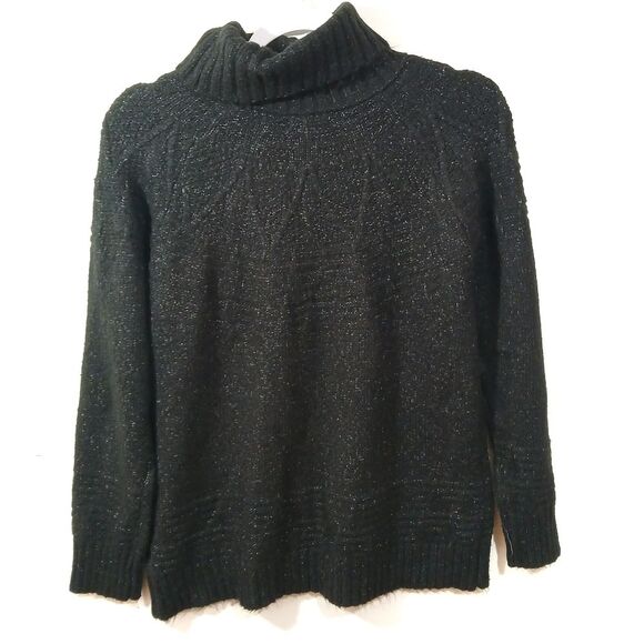 Maurices Black Speckled Mock Neck Sweater Large - Picture 2 of 8